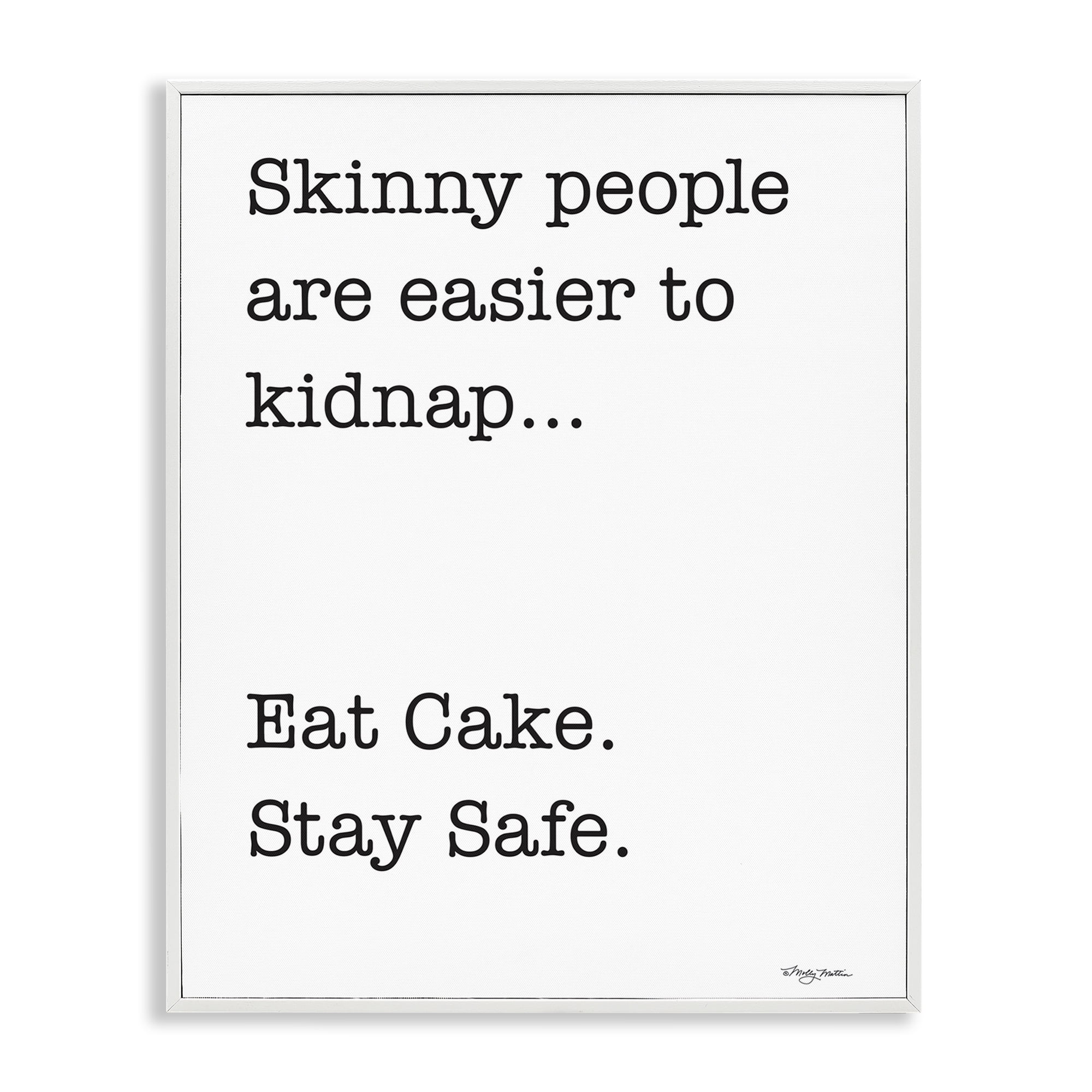 Stupell Industries Eat Cake Stay Safe Novelty Painting White Framed Art Print Wall Art, 24 x 30