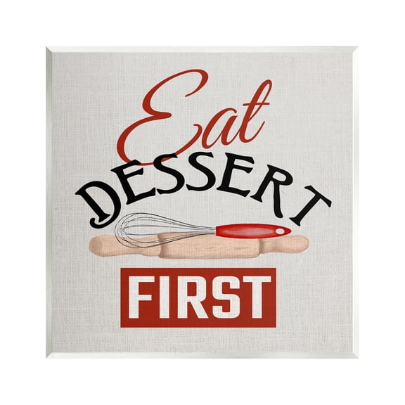 Stupell Industries Eat Dessert First Phrase Food & Beverage Painting Unframed Art Print Wall Art, 12 x 12