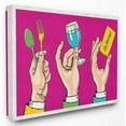 thumbnail image 1 of Stupell Industries Eat Drink Be Merry Neon Pink Comic Book Design Canvas Wall Art by Ester Kay, 1 of 5