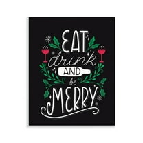 Stupell Industries Eat Drink and Merry Xmas Holiday Painting Unframed Art Prints Wall Art, 11 x 14