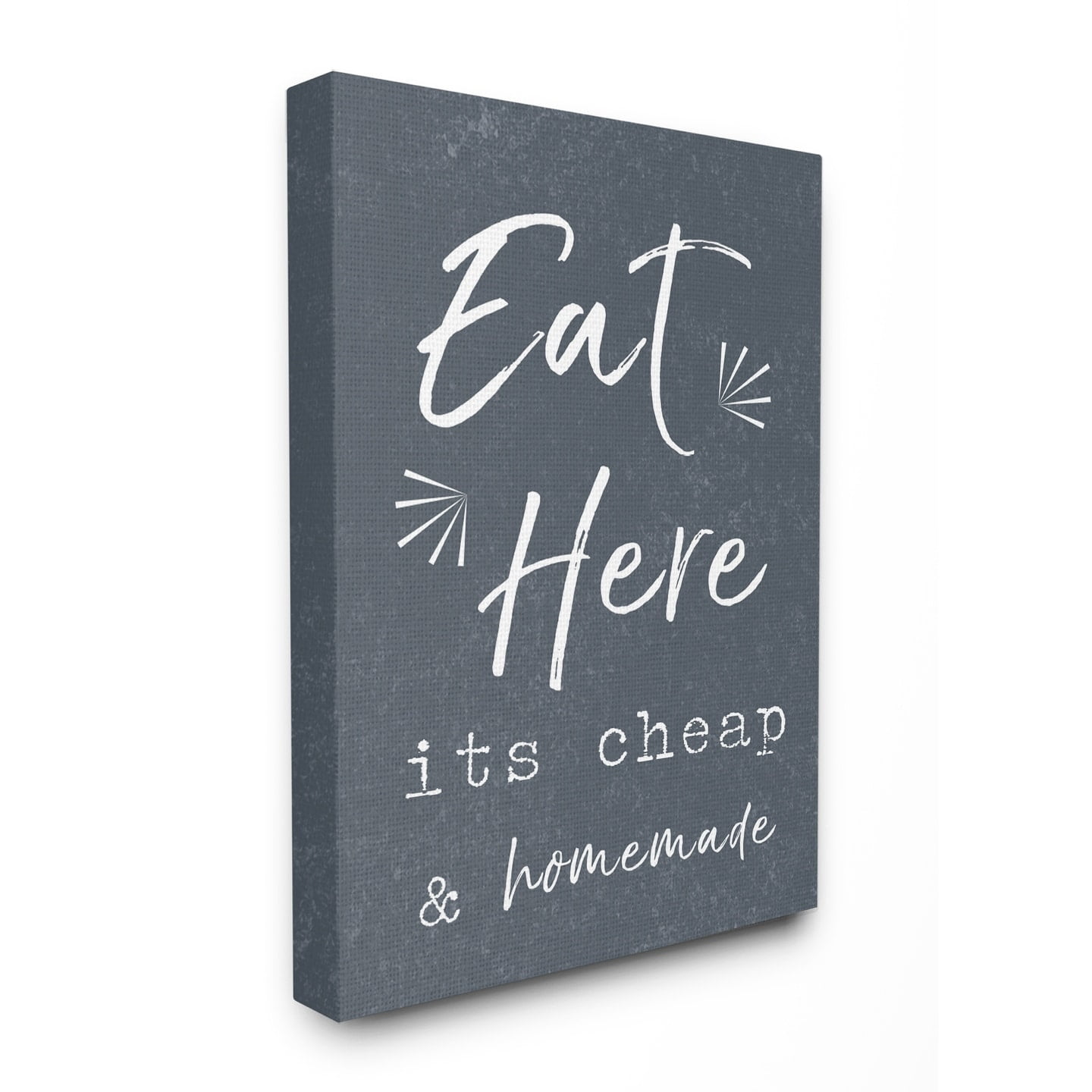 Stupell Industries Eat Here Home Cooking Navy Novelty Painting Gallery Wrapped Canvas Art Print Wall Art, 16 x 20