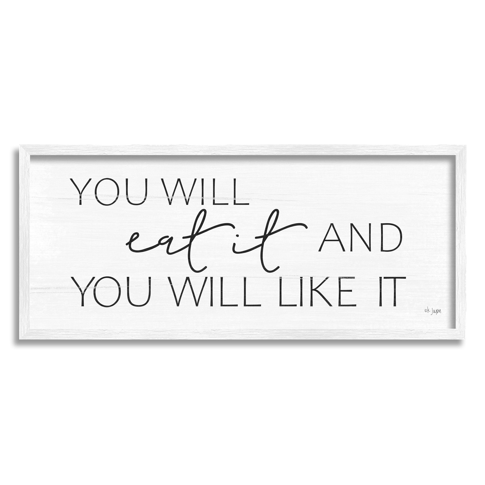 White Framed Rustic Wood Kitchen Phrase Wall Art