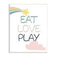thumbnail image 1 of Stupell Industries Eat Love Play Phrase Shooting Star Rainbow Sky Inspirational Painting Unframed Art Print Wall Art, 13 x 19, 1 of 6
