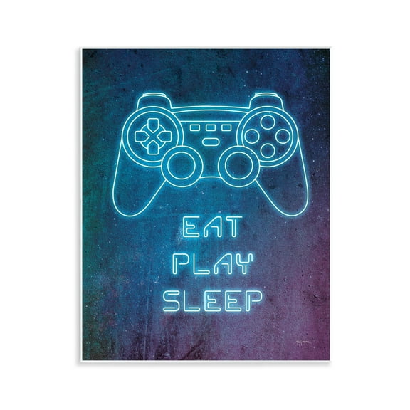 Stupell Industries Eat Play Sleep Neon Typography Painting Unframed Art Print Wall Art, 11 x 14