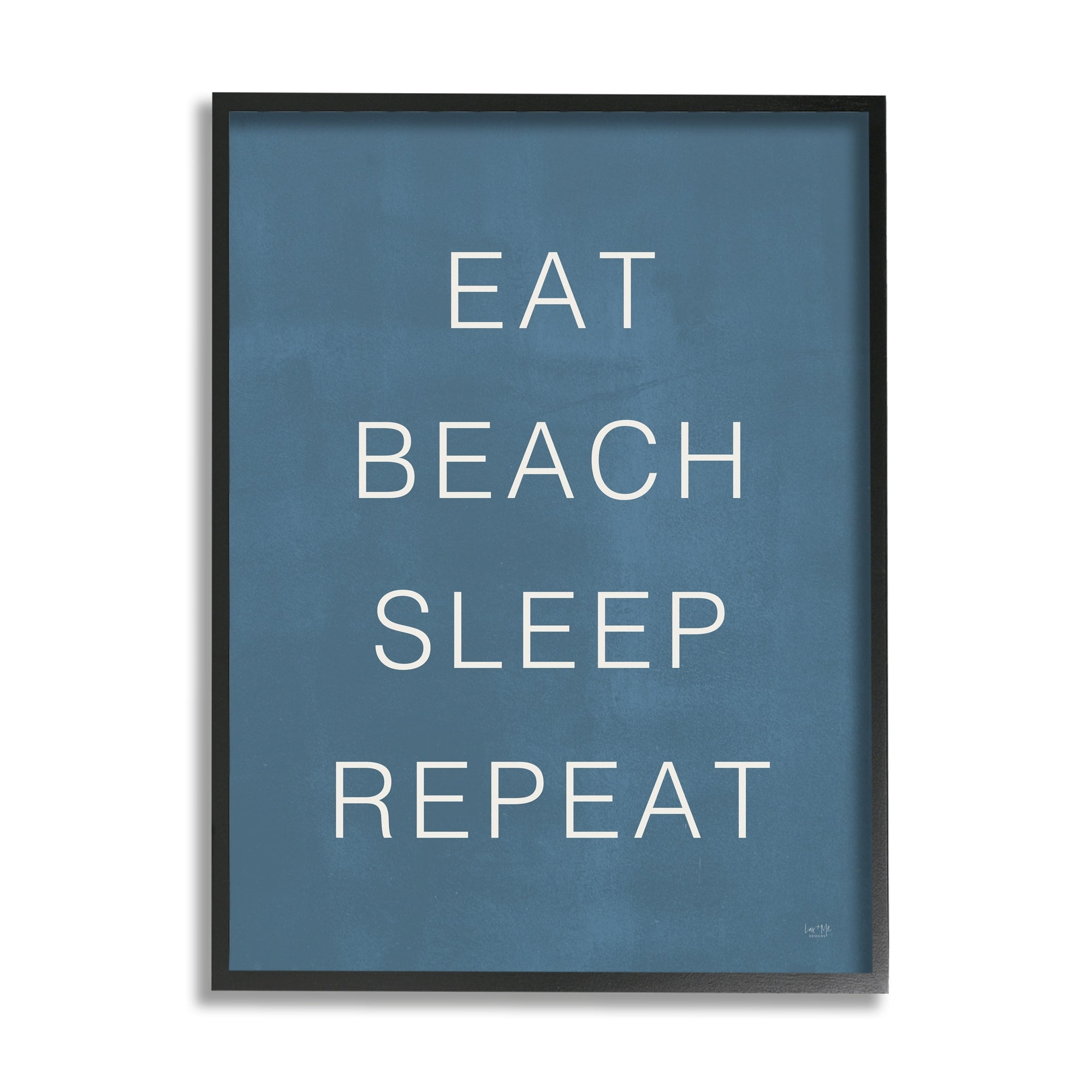 Stupell Industries Eat Sleep Beach Repeat Phrase Nautical Blue,11 x 14, Design by Lux + Me Designs