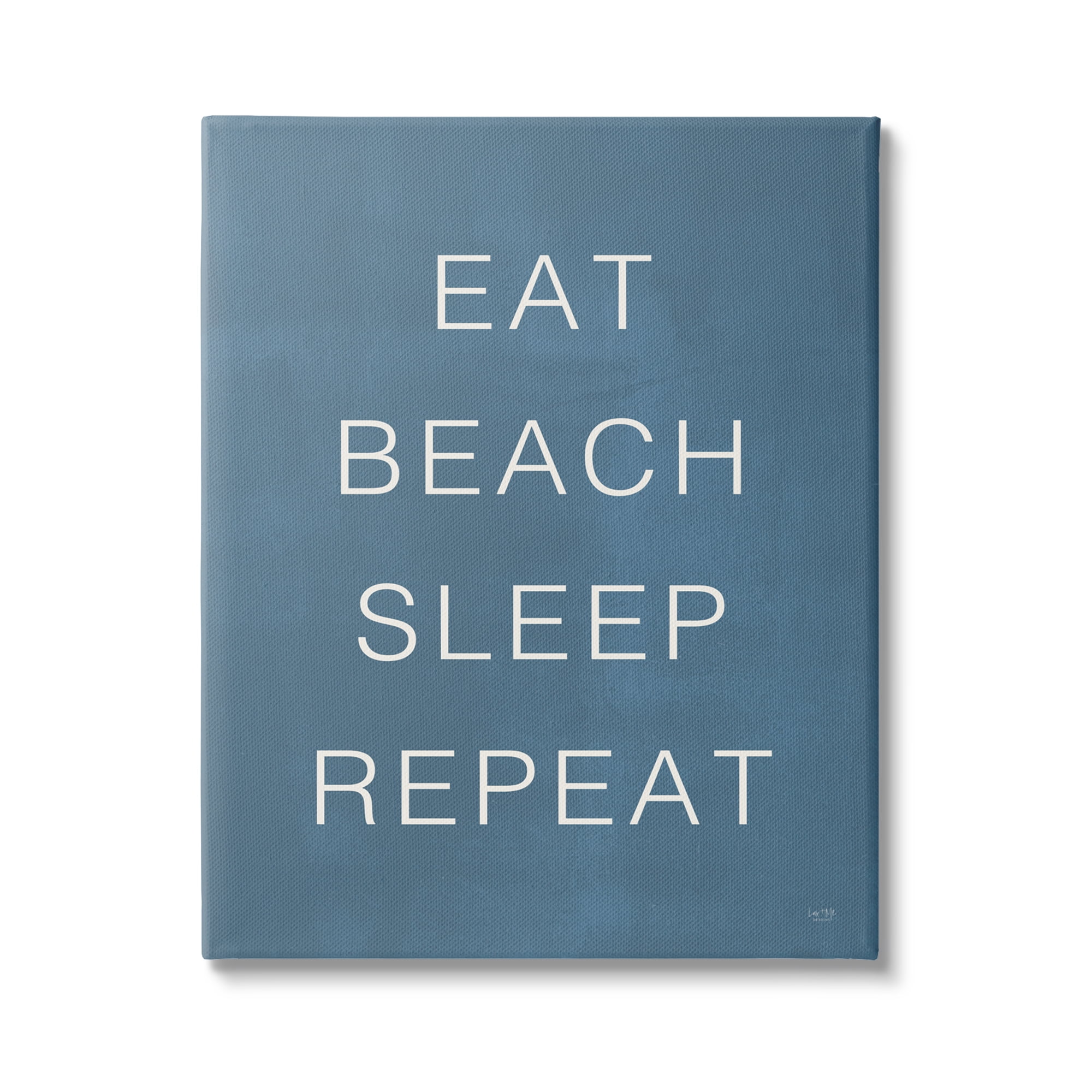 Stupell Industries Eat Sleep Beach Repeat Phrase Nautical Blue,36 x 48, Design by Lux + Me Designs