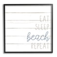 thumbnail image 1 of Stupell Industries Eat Sleep Beach Repeat Phrase White Planked Pattern, 12 x 12, Design by Kim Allen, 1 of 7