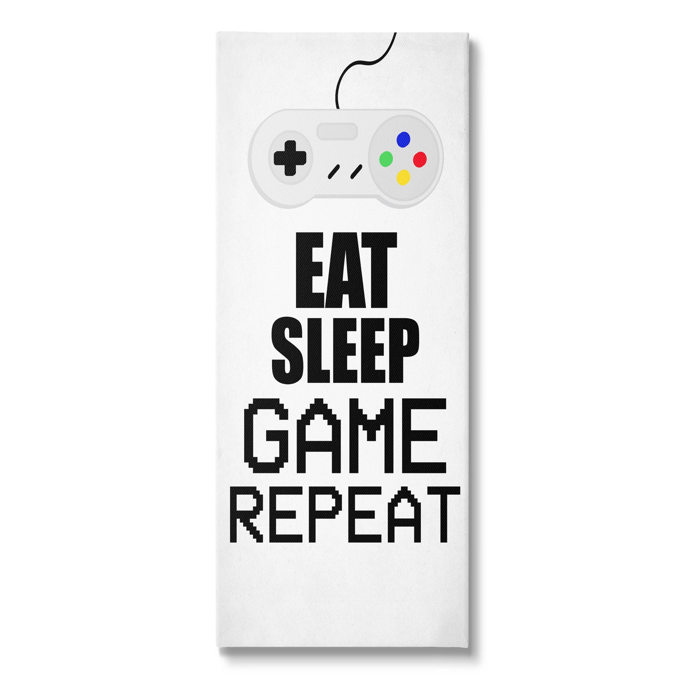 Stupell Industries Eat Sleep Game Repeat Controller Graphic Art Gallery Wrapped Canvas Print Wall Art, Design by Kim Allen