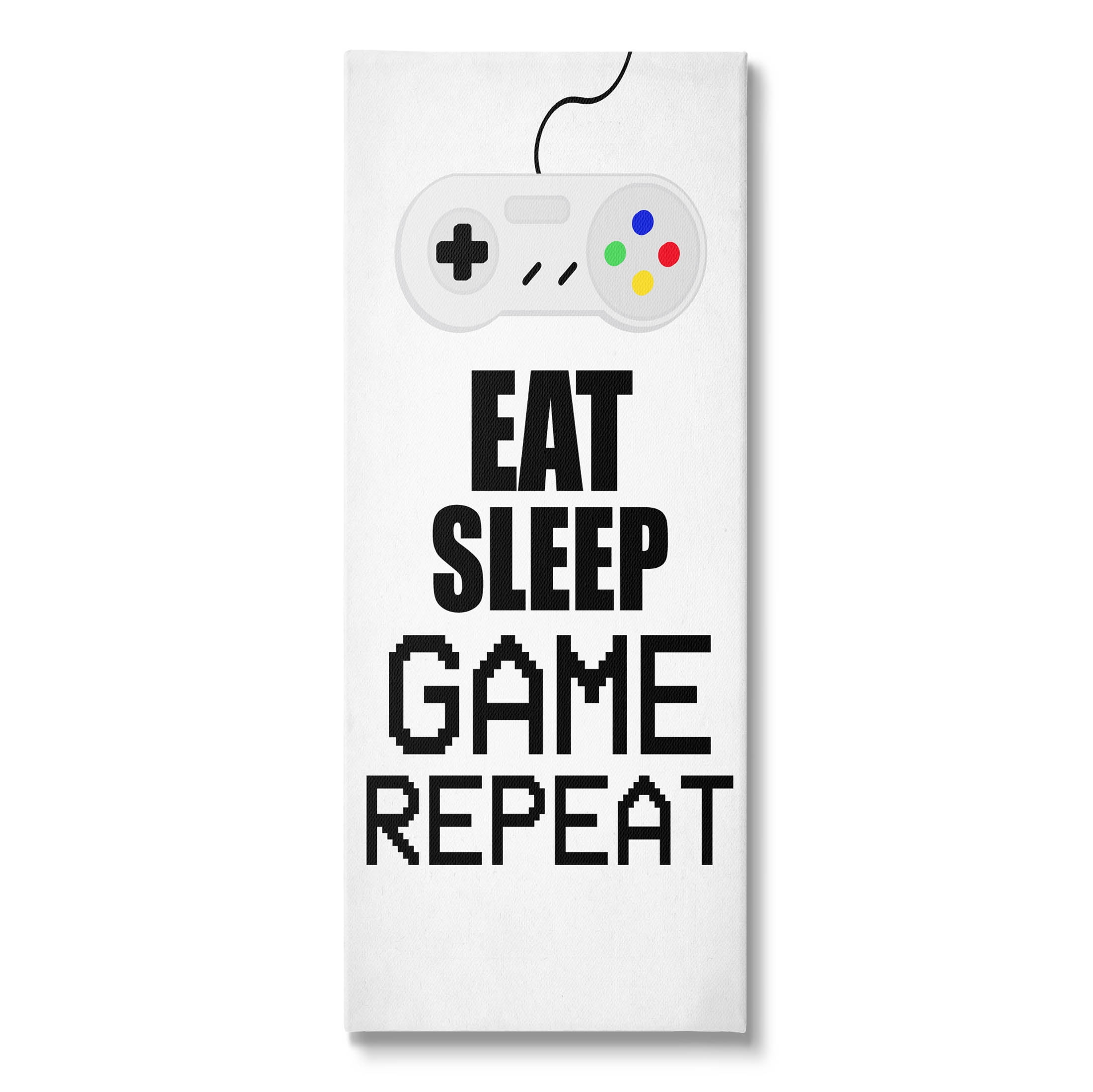 Stupell Industries Eat Sleep Game Repeat Controller Graphic Art Gallery Wrapped Canvas Print Wall Art, Design by Kim Allen