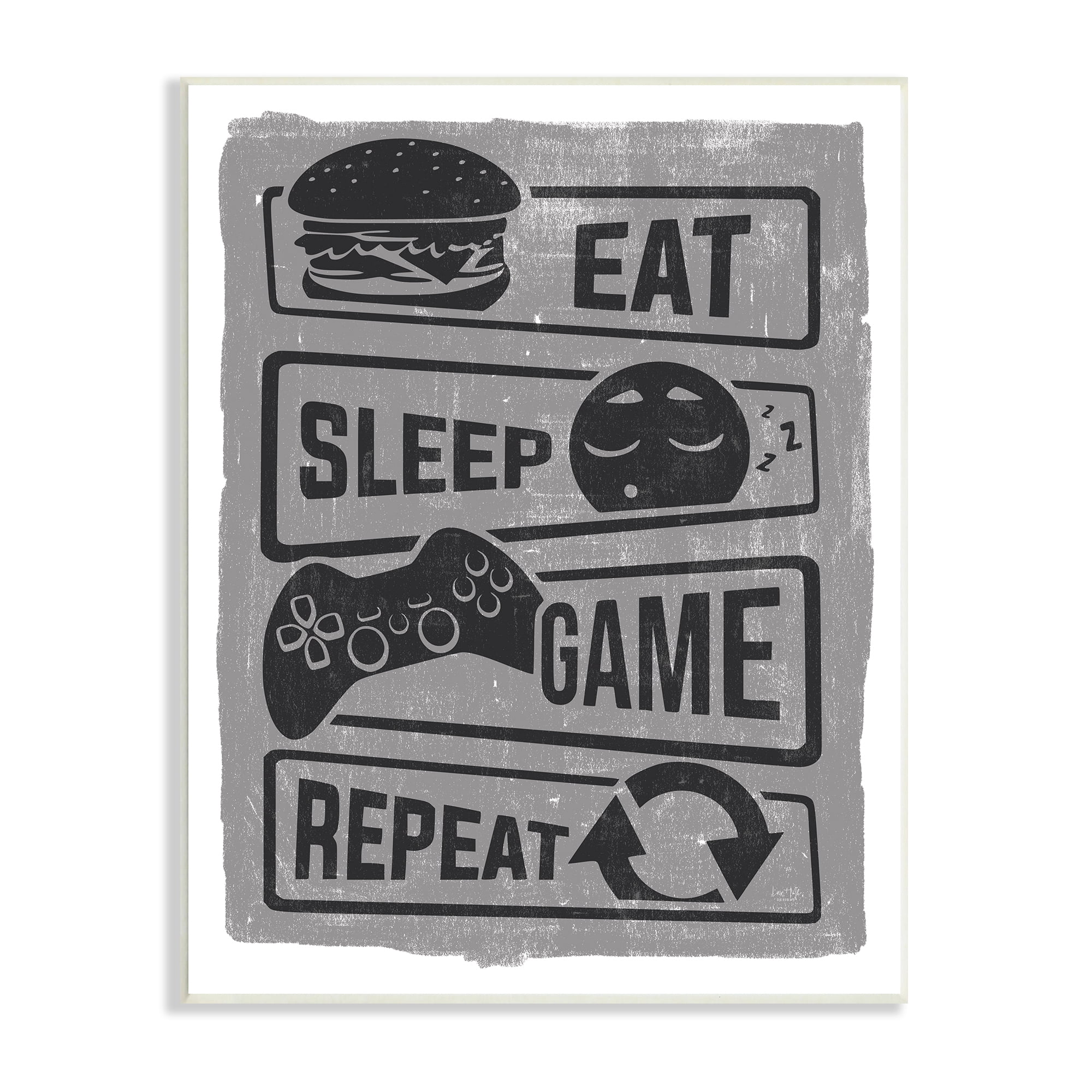 Stupell Industries Eat Sleep Game Repeat Phrases Video Gamer Icons, 10 x  15, Designed by Lux + Me Designs - Walmart.com