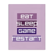 Stupell Industries Eat Sleep Game Restart Quotes and Sayings Painting Wrapped Canvas Canvas Art Print Wall Art, 16 x 20