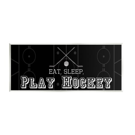 Stupell Industries Eat Sleep Hockey Phrase Sports Painting Unframed Art Print Wall Art, 17 x 7