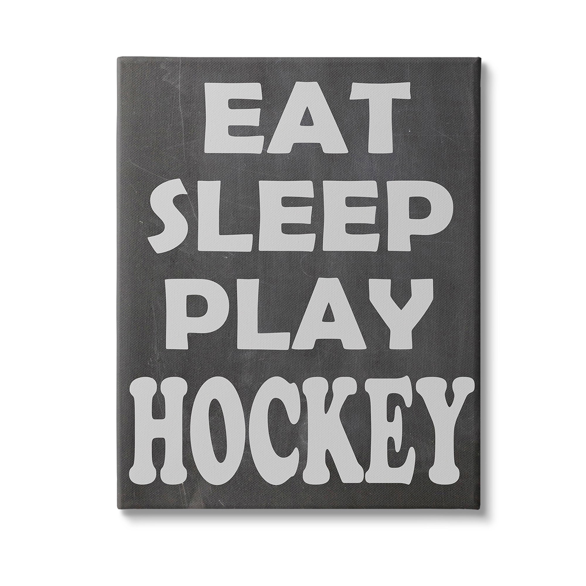 Stupell Industries Eat Sleep Play Hockey Sports Painting Gallery Wrapped Canvas Art Print Wall Art, 16 x 20