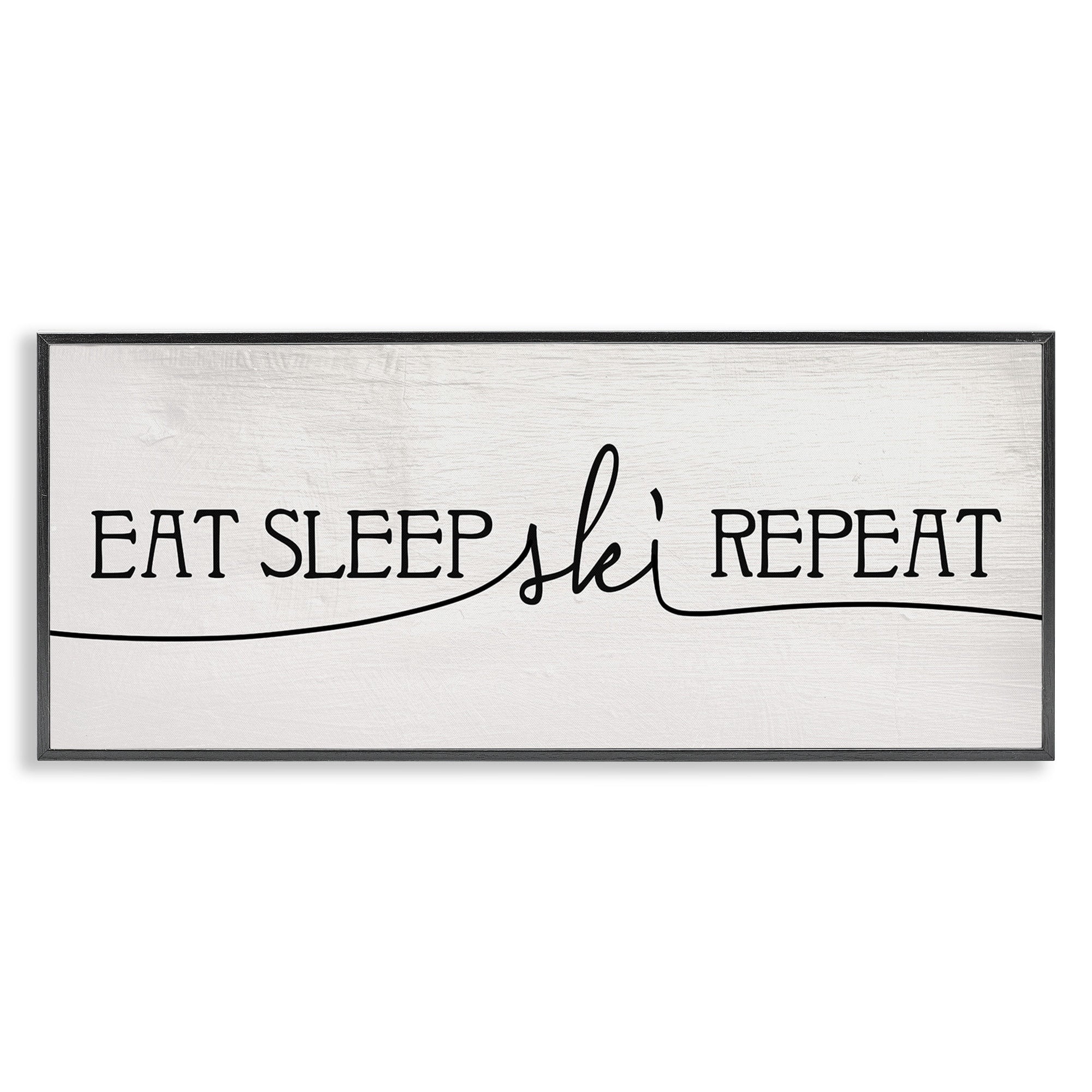 Stupell Industries Eat Sleep Ski Repeat Phrase Rustic Winter Sports, 24 x 10, Design by Daphne Polselli