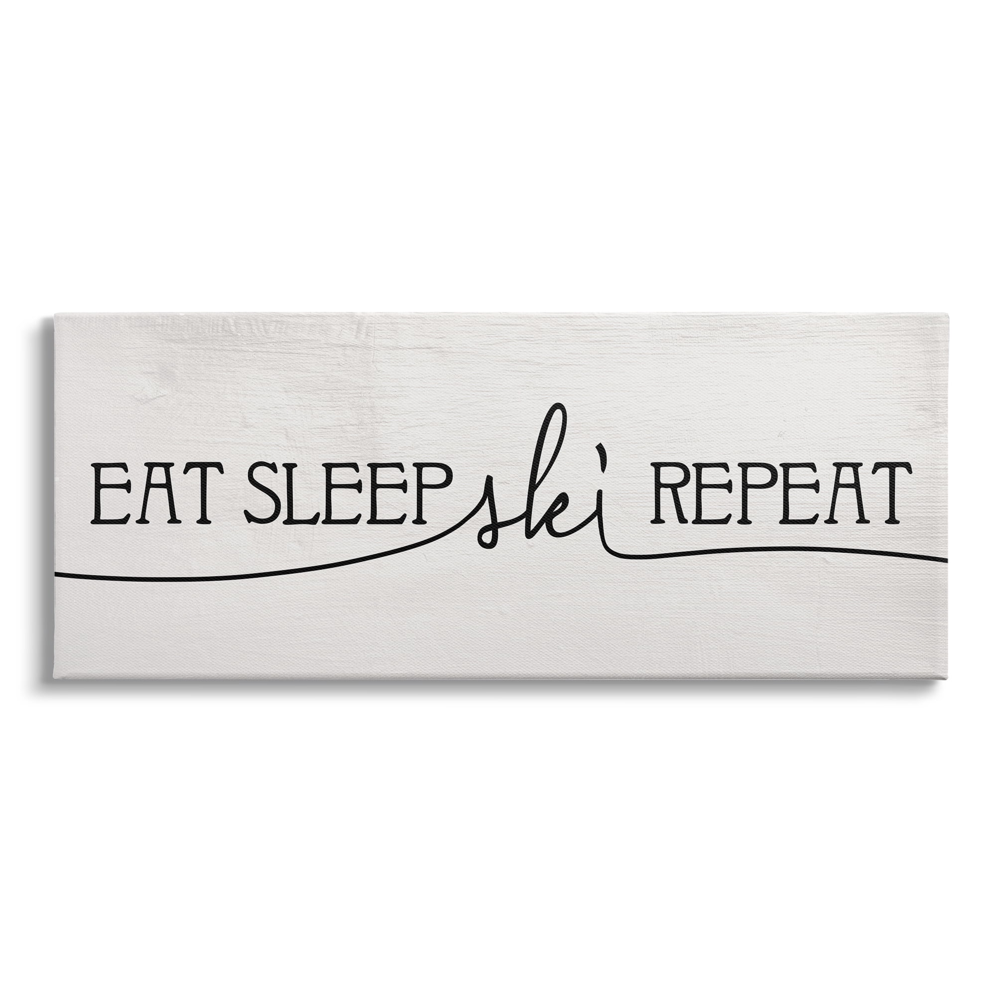 Stupell Industries Eat Sleep Ski Repeat Phrase Rustic Winter Sports, 30 x 13, Design by Daphne Polselli