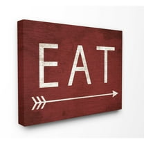 Stupell Industries Eat With Arrow Red Typography Painting Gallery Wrapped Canvas Art Print Wall Art, 30 x 40