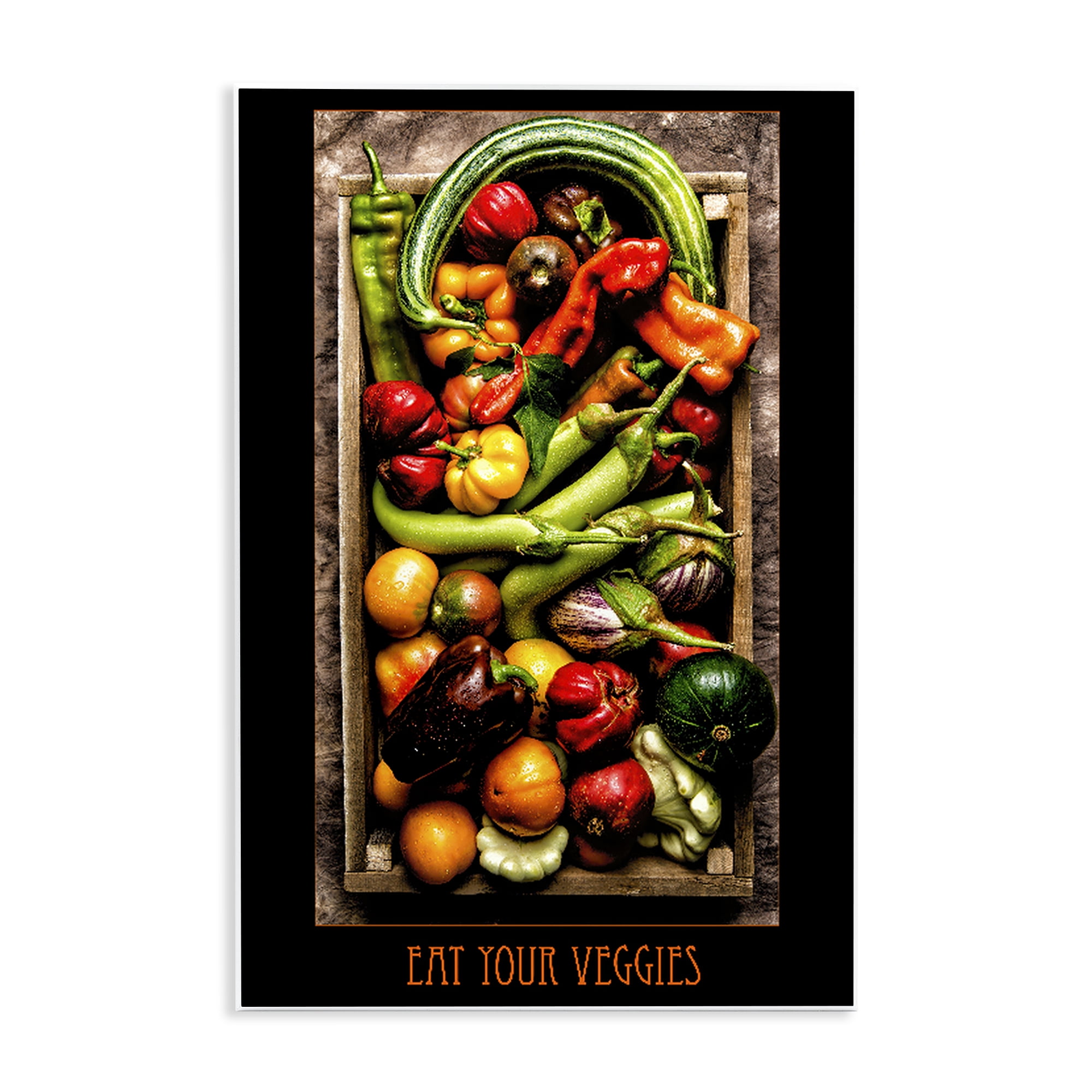 Stupell Industries Eat Your Veggies Vibrant Harvest Wall Plaque Art, design by Carl Kravats