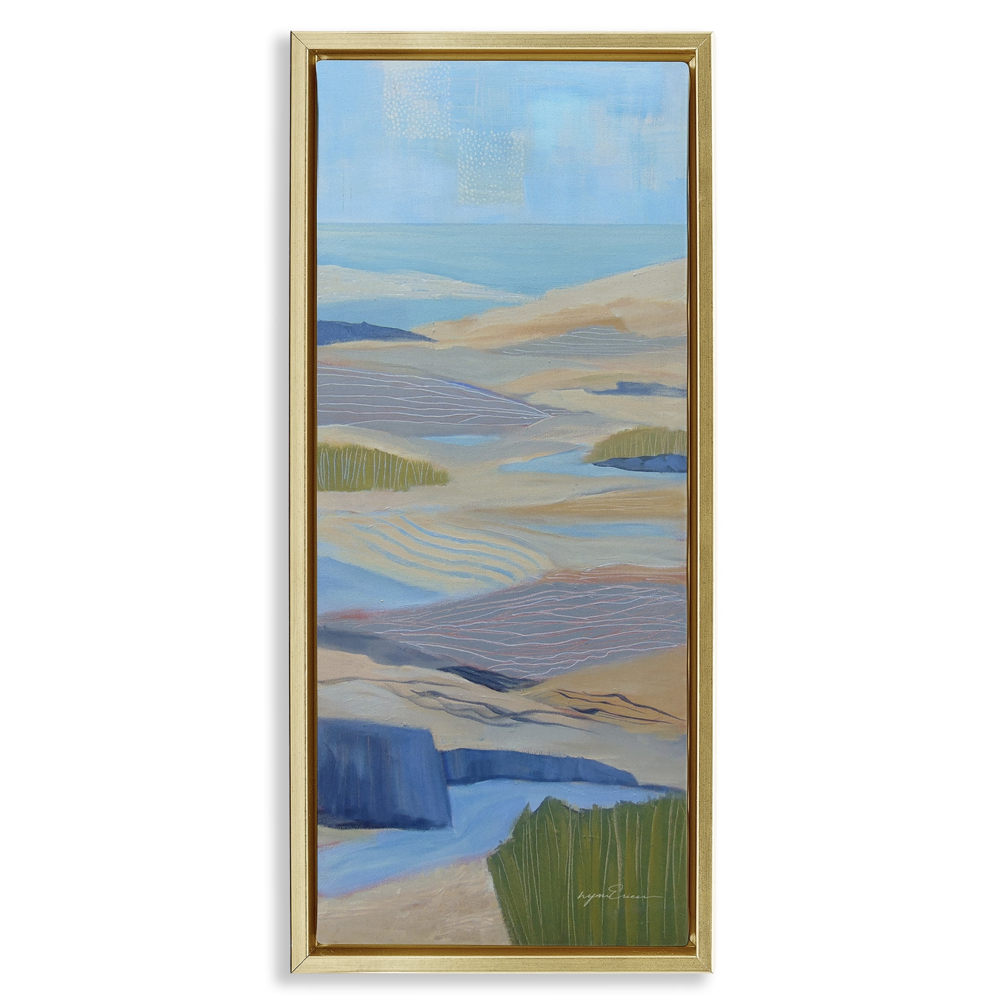 Stupell Industries Ebb & Flow Sand Dunes Gold Framed Floater Canvas Wall Art, design by Lynn Ericson Fine Art