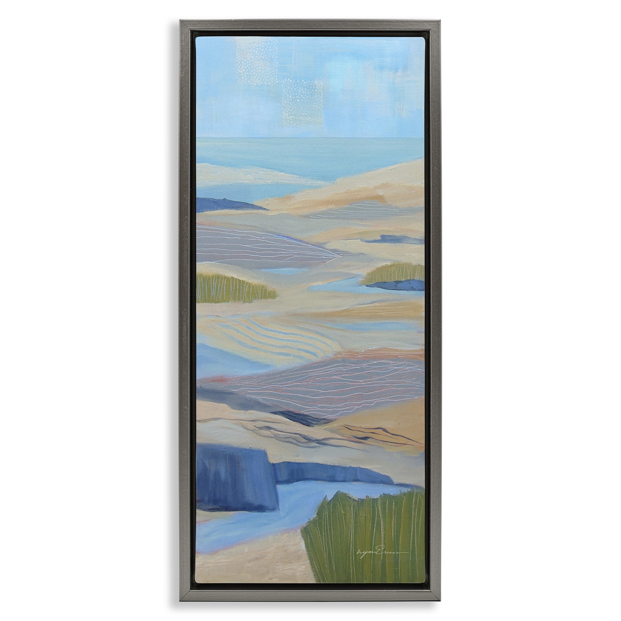 Stupell Industries Ebb & Flow Sand Dunes Gray Framed Floater Canvas Wall Art, design by Lynn Ericson Fine Art