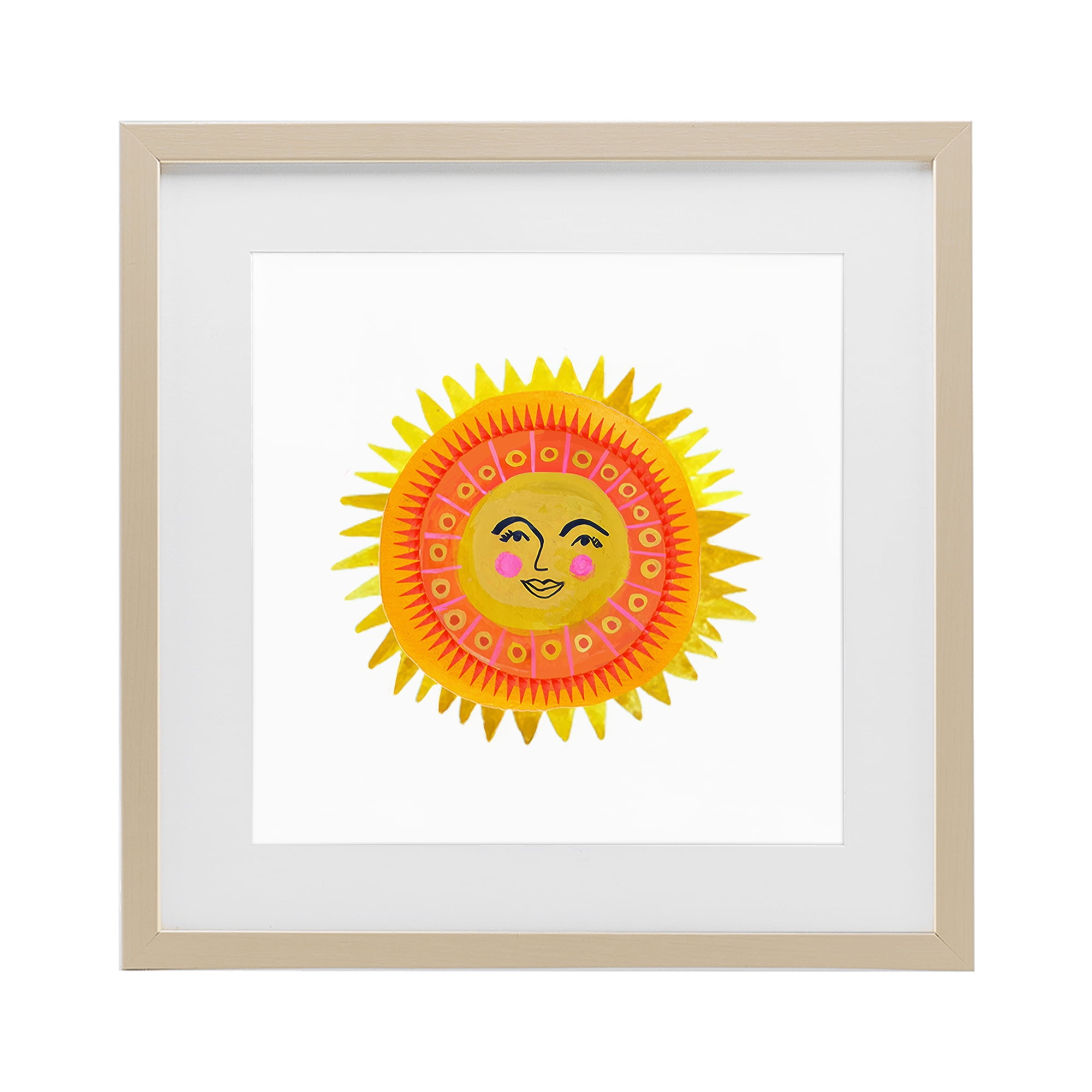 Stupell Industries Eccentric Bohemian Sun Birch Framed Print Under Glass, design by Katherine Herrell Studio