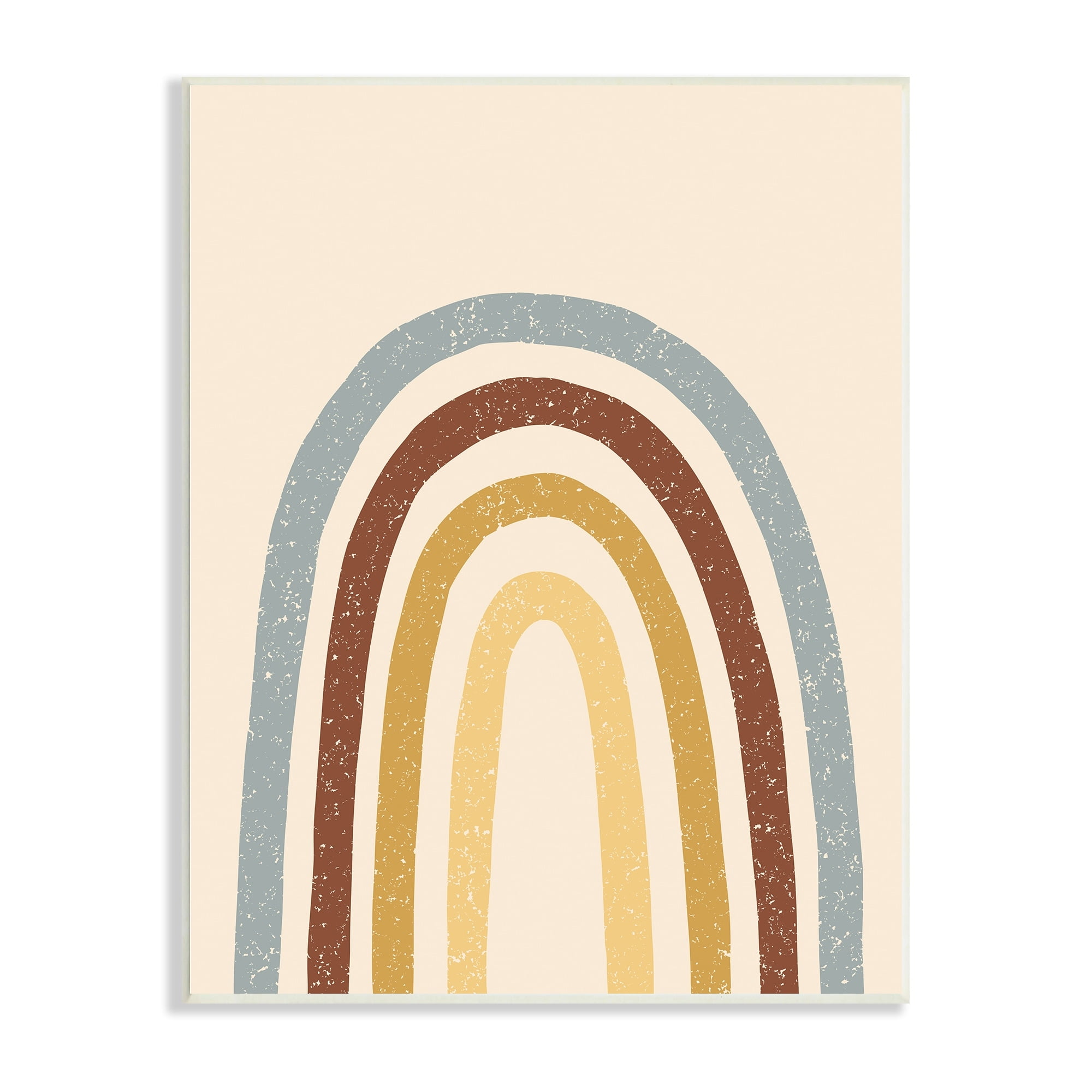 Stupell Industries Eccentric Oval Rainbow Grainy Crayon Pattern Stripes,10 x 15, Design by Heather McLaughlin