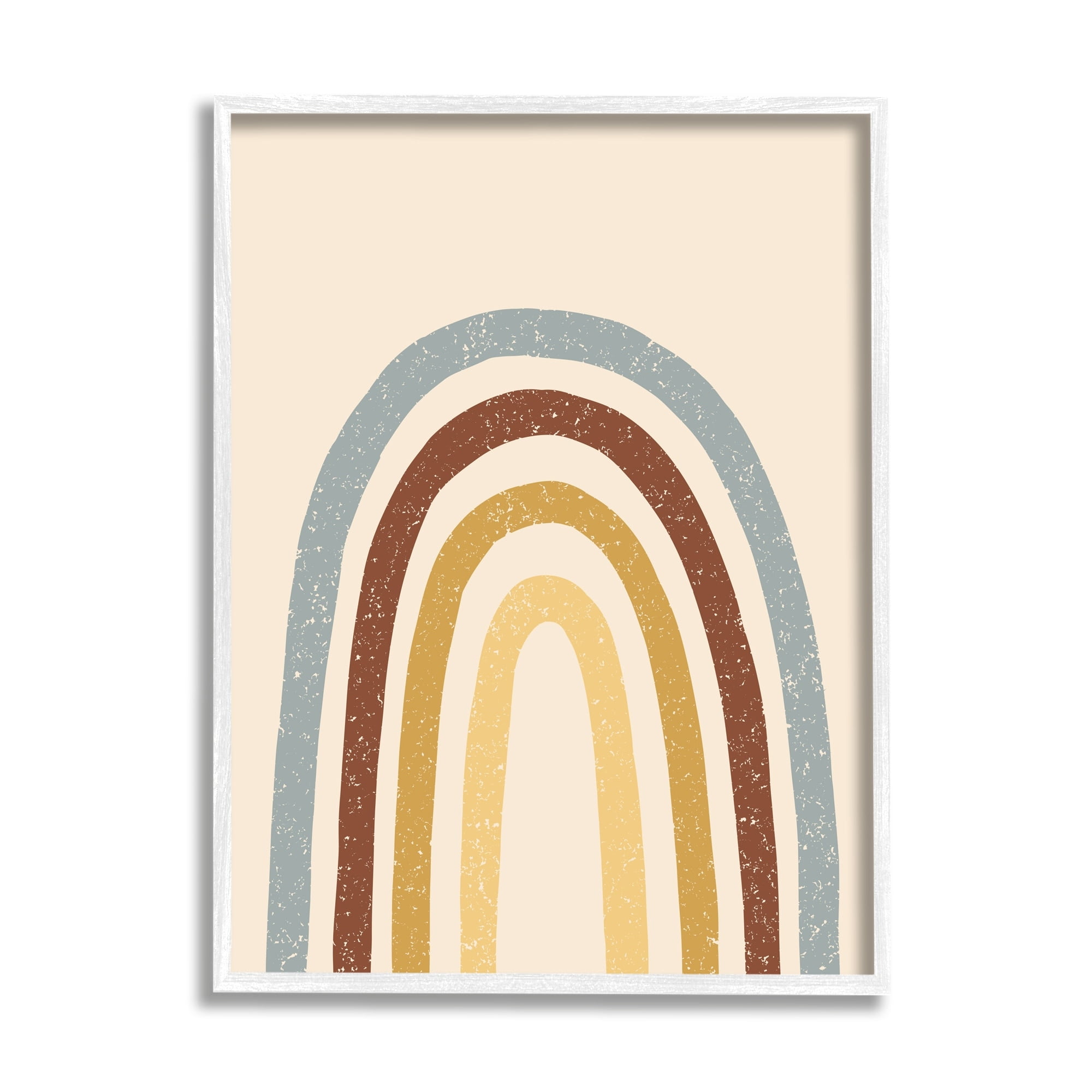 Stupell Industries Eccentric Oval Rainbow Grainy Crayon Pattern Stripes,11 x 14, Design by Heather McLaughlin