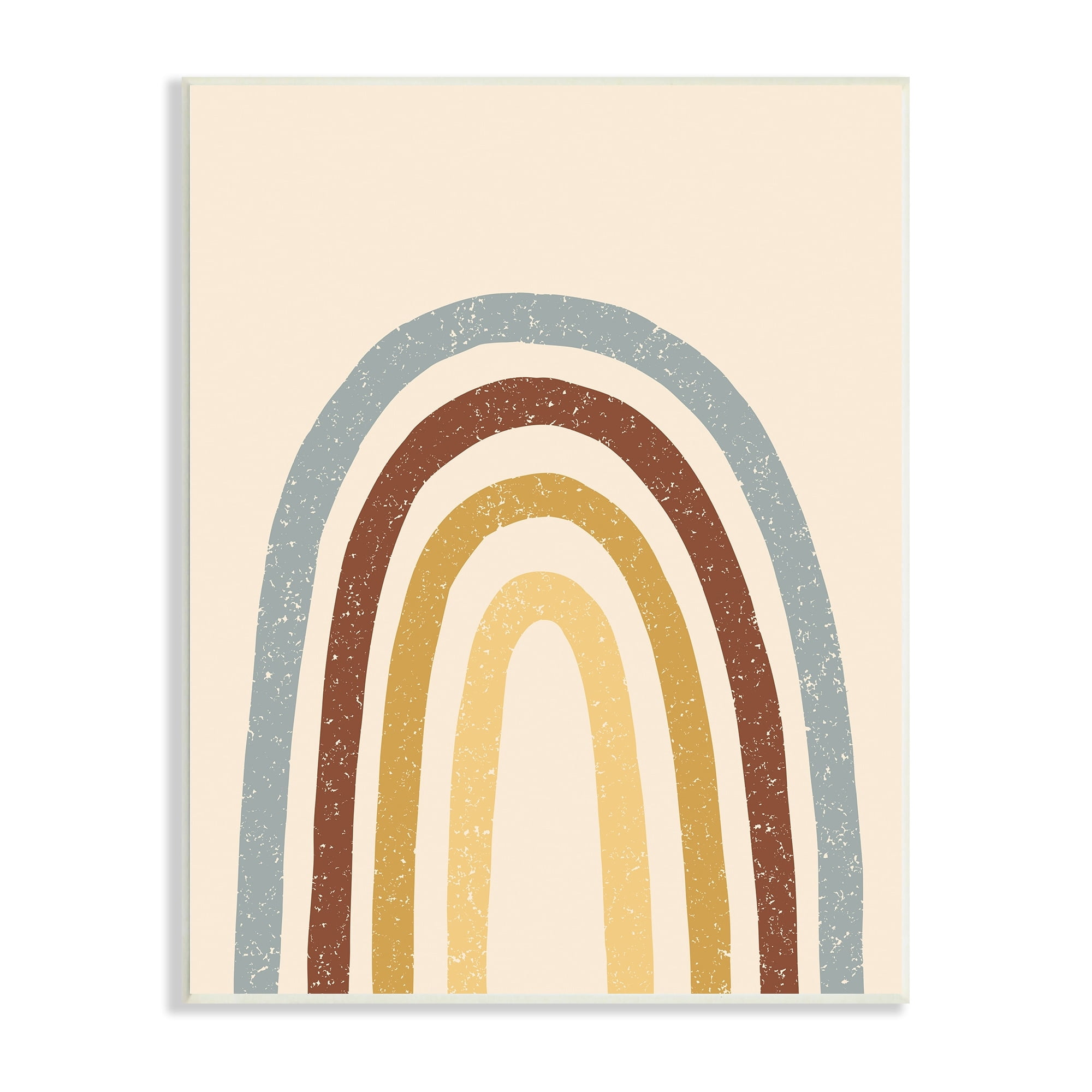 Stupell Industries Eccentric Oval Rainbow Grainy Crayon Pattern Stripes,13 x 19, Design by Heather McLaughlin