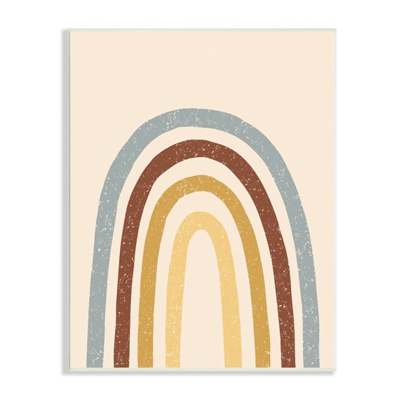 Stupell Industries Eccentric Oval Rainbow Grainy Crayon Pattern Stripes,13 x 19, Design by Heather McLaughlin