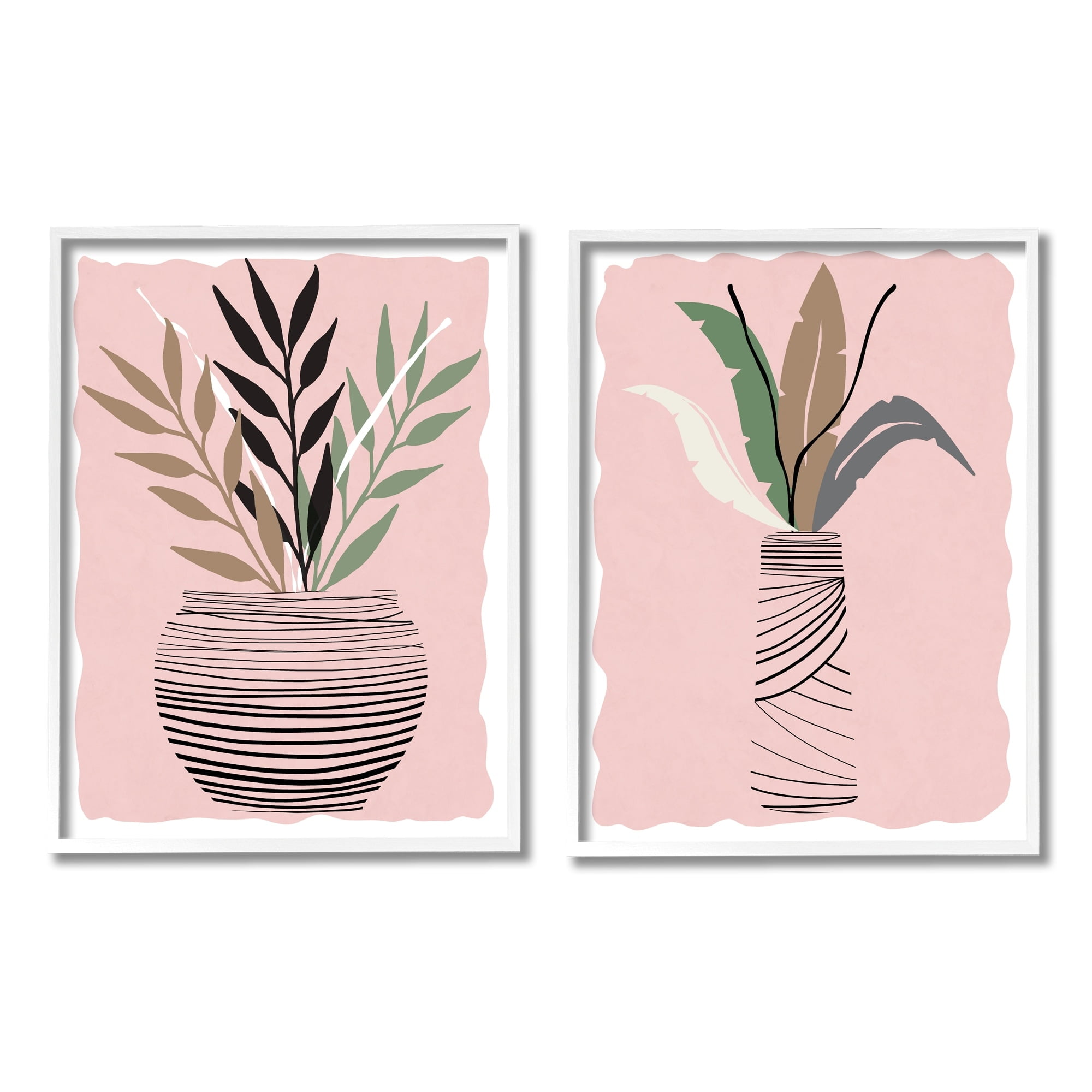 Stupell Industries Eccentric Tropical Fern Leaves Abstract Plant Vase,16 x 20, Design by Daniela Santiago