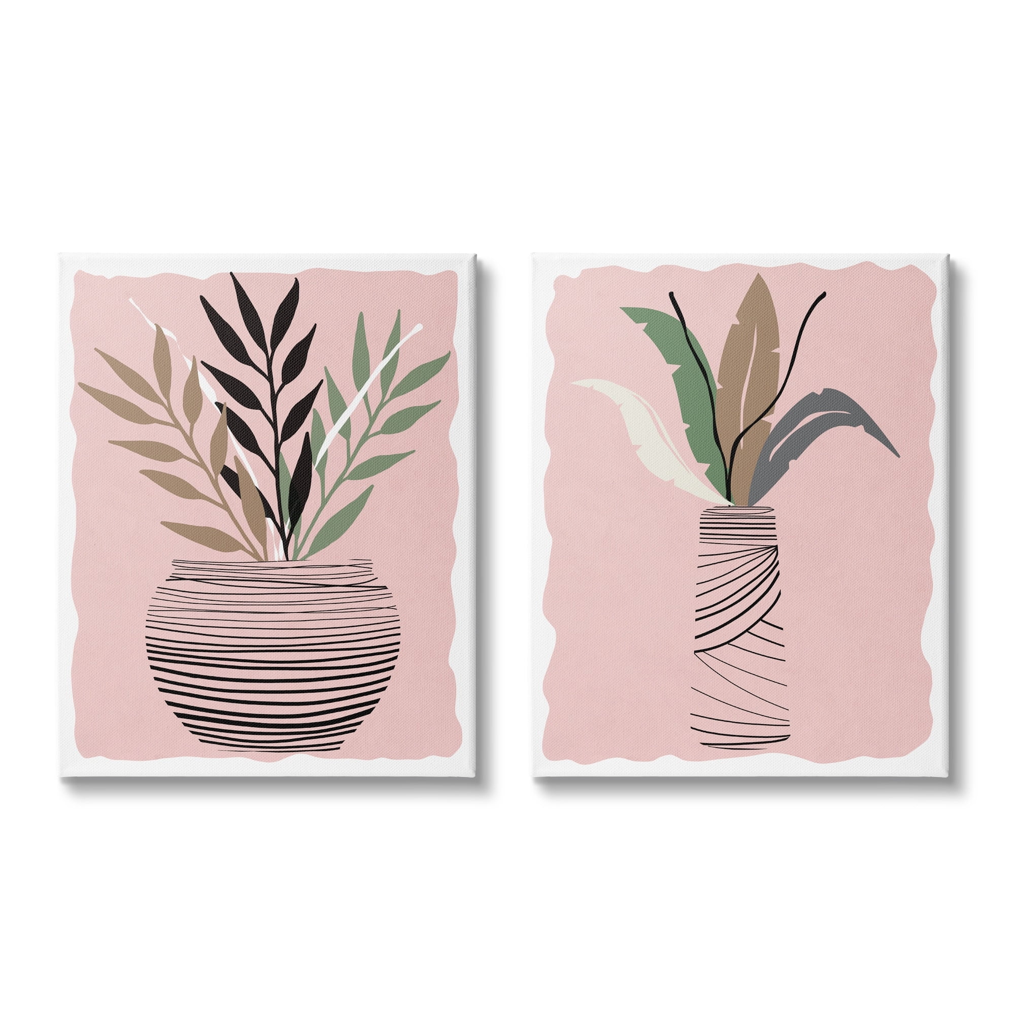 Stupell Industries Eccentric Tropical Fern Leaves Abstract Plant Vase,16 x 20, Design by Daniela Santiago