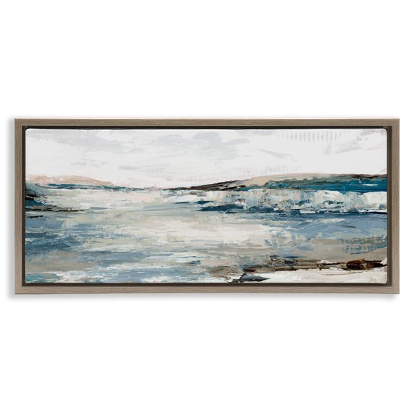 Stupell Industries Echoes Of Earth Abstract Brown Framed Floater Canvas Wall Art design by Luna Mavis, 11 x 25