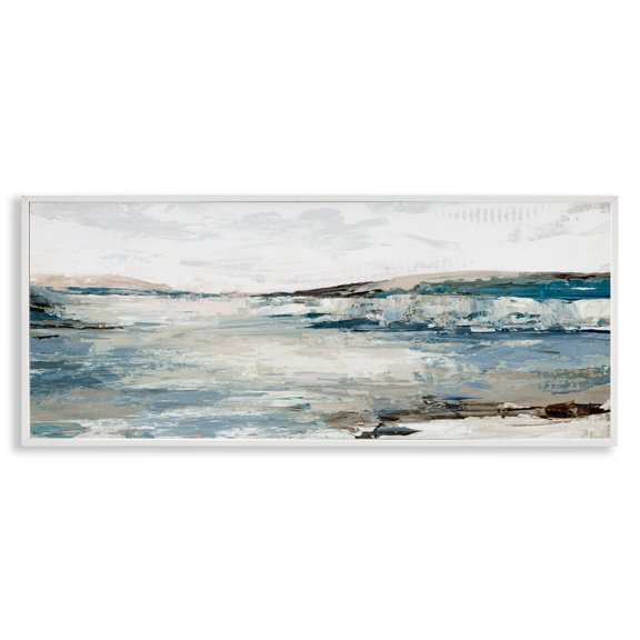 Stupell Industries Echoes Of Earth Abstract White Framed Giclee Art design by Luna Mavis, 13 x 30