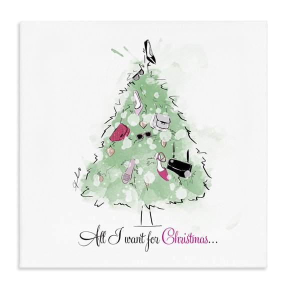 Stupell Industries Eclectic All I want For Christmas Fashion Canvas Art, 36 x 36, by Alison Petrie