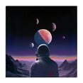 thumbnail image 1 of Stupell Industries Eclectic Astronaut & Purple Toned Terrain Canvas Art, 17 x 17, by Sasha, 1 of 8