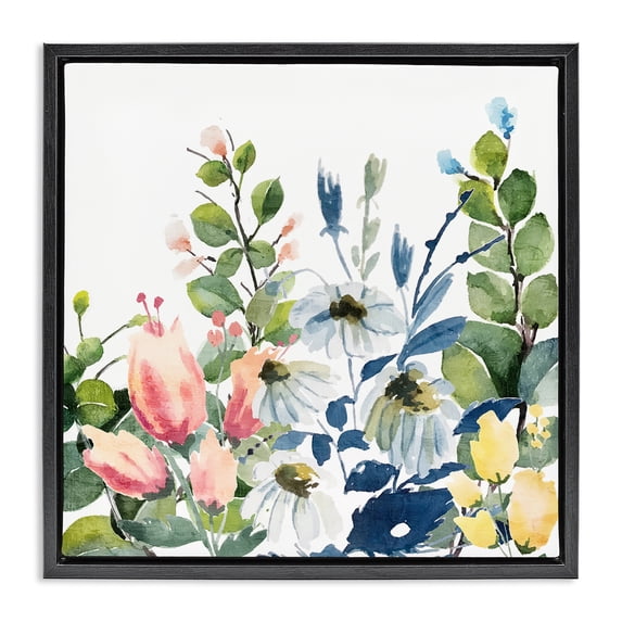 Stupell Industries Eclectic Black Floating Frame Canvas Art, 18 x 18, by Kim Allen
