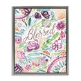 thumbnail image 1 of Stupell Industries Eclectic Blessed Whimsical Flower Shapes Gray Floating Frame Canvas Art, 25 x 31, by Cherish Flieder, 1 of 7