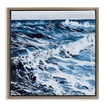 thumbnail image 1 of Stupell Industries Eclectic Blue Rolling Waves Brown Floating Frame Canvas Art, 18 x 18, by Melissa Wang, 1 of 8