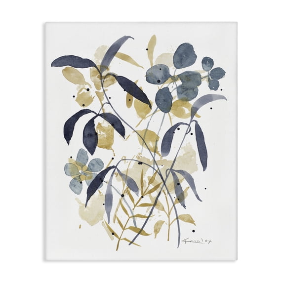 Stupell Industries Eclectic Blue & Yellow Plant Impressions Canvas Art, 16 x 20, by Krinlox
