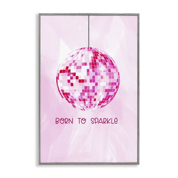 Stupell Industries Eclectic Born To Sparkle Disco Gray Framed Giclee Art, 20 x 30, by JJ Design House LLC