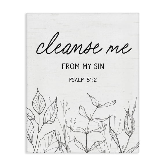 Stupell Industries Eclectic Cleanse Me From Sin Canvas Art, 16 x 20, by Lettered and Lined