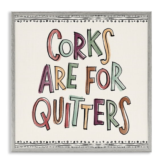 Stupell Industries Eclectic Corks For Quitters Gray Framed Giclee Art, 12 x 12, by Anne Tavoletti