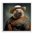 thumbnail image 1 of Stupell Industries Eclectic Cowboy Manatee Portrait White Framed Giclee Art, 12 x 12, by RB, 1 of 8
