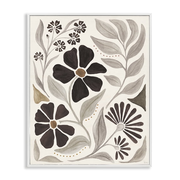 Stupell Industries Eclectic Curving Boho Plants White Framed Giclee Art, 16 x 20, by Veronique Charron