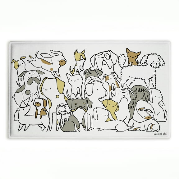 Stupell Industries Eclectic Dog Breeds Printed Plush Bath Mat and Bath Rug, design by Lisa Wehmeyer, 18"x30"