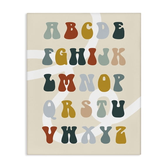 Stupell Industries Eclectic Earth Tones Alphabet Canvas Art, 16 x 20, by Lil' Rue