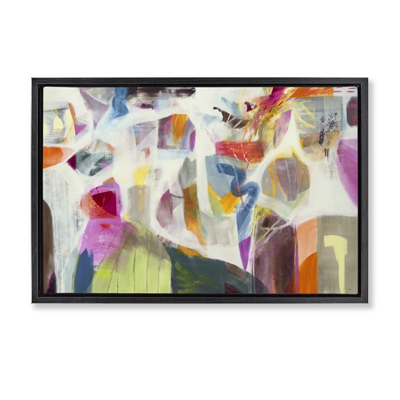 Stupell Industries Eclectic Energetic Expression Black Framed Floater Canvas Wall Art design by Jill Martin, 17 x 25