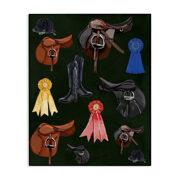 Stupell Industries Eclectic Equestrian Saddles & Ribbons Canvas Art, 16 x 20, by Amelia Noyes