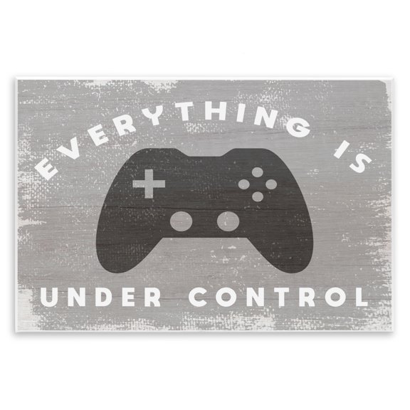 Stupell Industries Eclectic Everything is Under Control Rustic Video Game Controller Wall Plaque Art, 15 x 10, by Lil' Rue