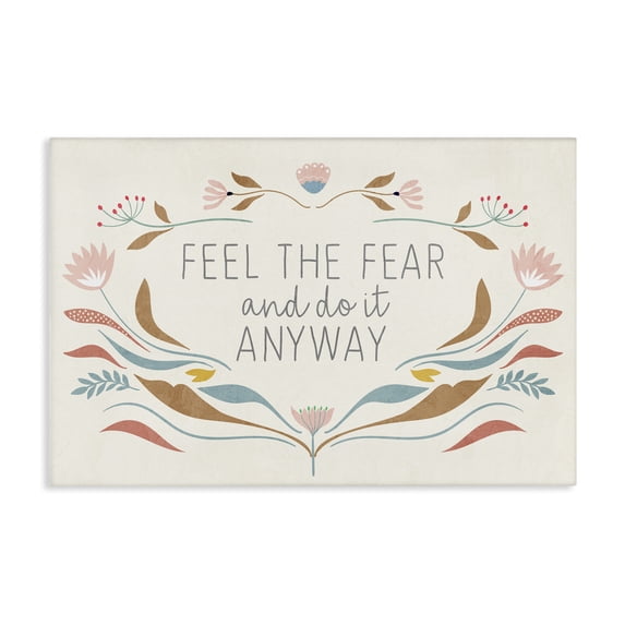 Stupell Industries Eclectic Feel The Fear Inspirational Canvas Art, 24 x 16, by Kim Allen
