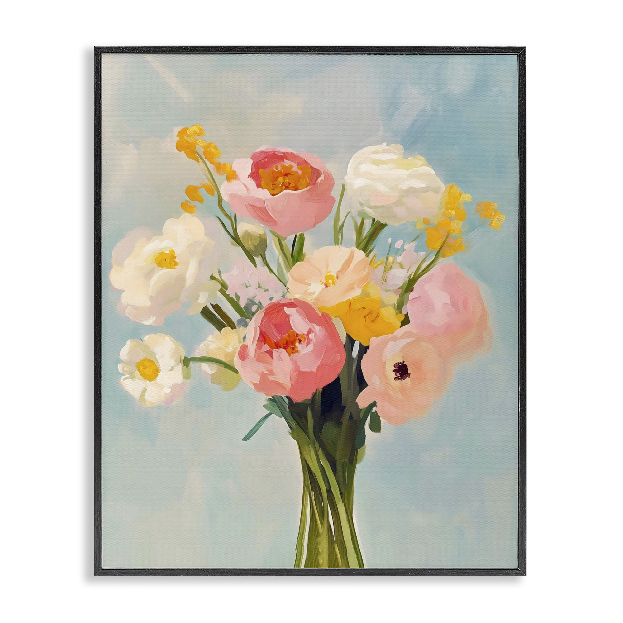 Stupell Industries Eclectic Floral Bouquet Black Framed Giclee Art, design by The Prints Vibe